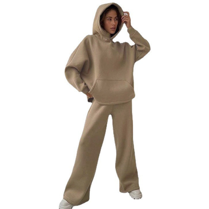 Damen Lässiger Kapuzenpullover und weit geschnittene Jogginghose Set Heidi-Mode