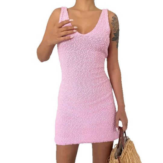 Damen Sommerliches Minikleid mit strukturiertem Gewebe Heidi-Mode
