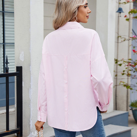 Damen gestreifte Bluse mit eleganter Passform und modernem Schnitt Heidi-Mode