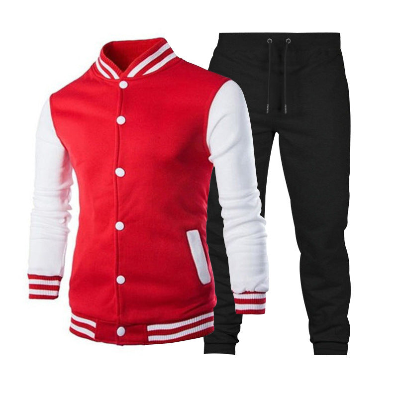 Herren sportliche Collegejacke mit praktischen Taschen und atmungsaktiver Baumwolle Heidi-Mode