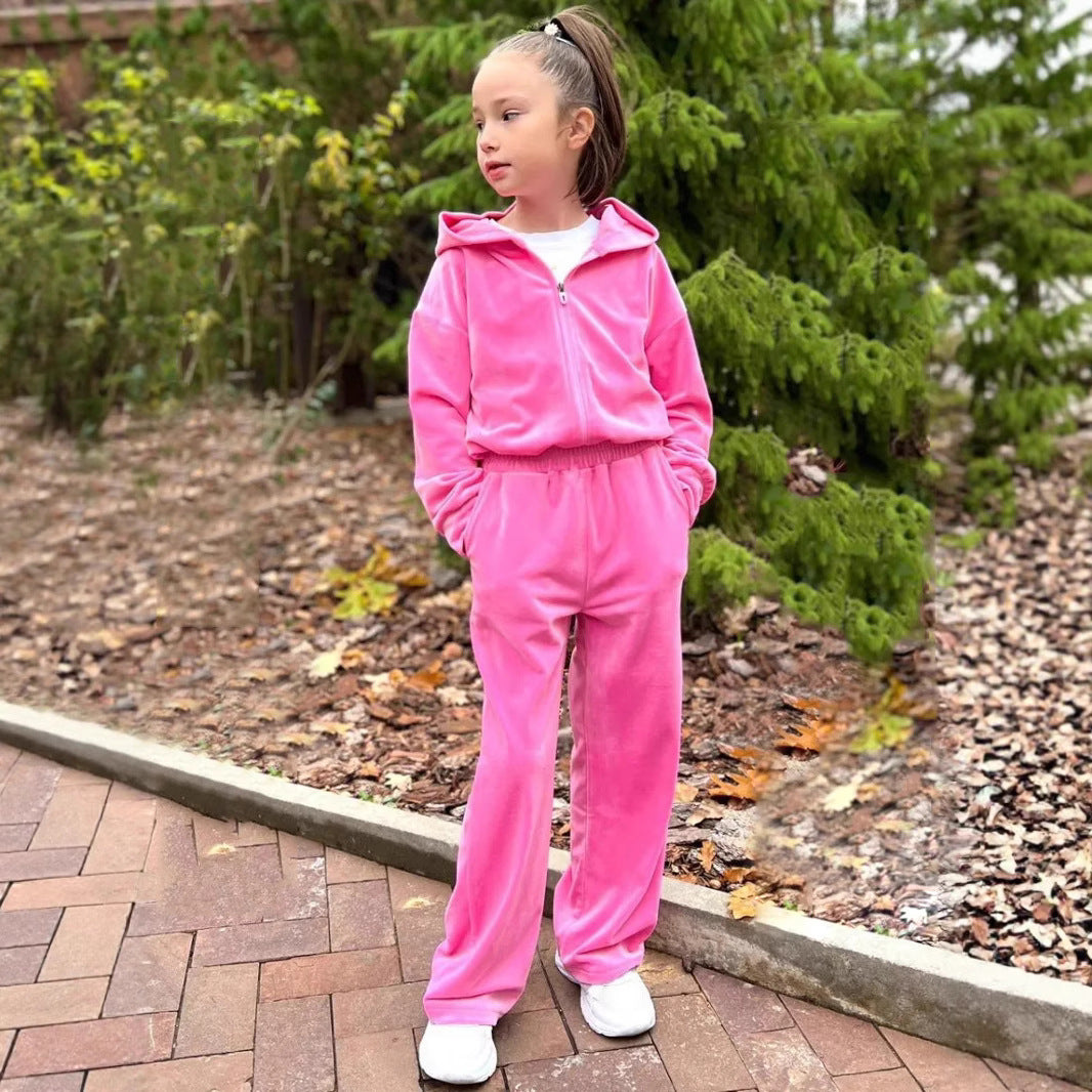 Damen Fleece-Jogginganzug mit Kapuze und elastischem Bund Heidi-Mode