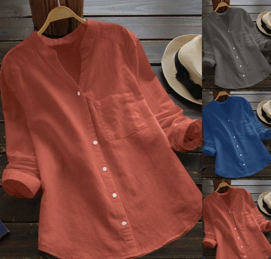 Damen Bluse mit eleganter Knopfleiste und moderner Passform Heidi-Mode