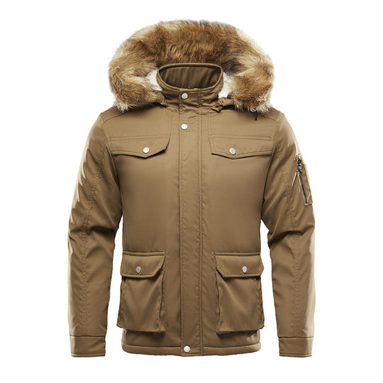 Herren isolierte Winterjacke mit abnehmbarer Kapuze und Futter Heidi-Mode