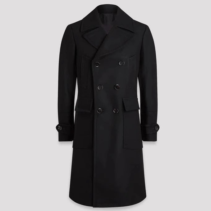 Herren eleganter Doppelt-Mantel mit praktischen Taschen und hochwertigem Futter Heidi-Mode