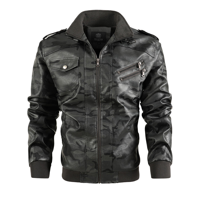 Herren camouflage Freizeitjacke mit stylischen Reißverschlusstaschen Heidi-Mode