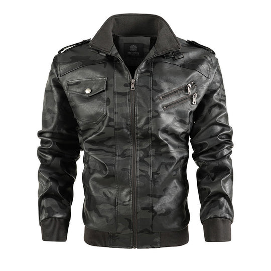 Herren camouflage Freizeitjacke mit stylischen Reißverschlusstaschen Heidi-Mode