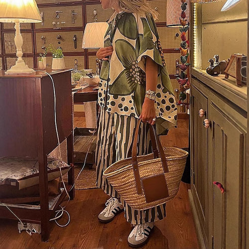 Damen lässige Bluse und Palazzo Hose Set Heidi-Mode