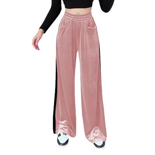 Damen Weite Samt-Hose mit elastischem Bund und praktischen Taschen Heidi-Mode