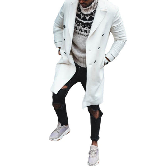 Herren eleganter Wintermantel mit doppelter Knopfleiste und klassischem Schnitt Heidi-Mode