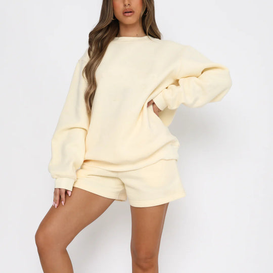 Damen Lässiges Sweater-Shorts-Set mit hohem Tragekomfort Heidi-Mode