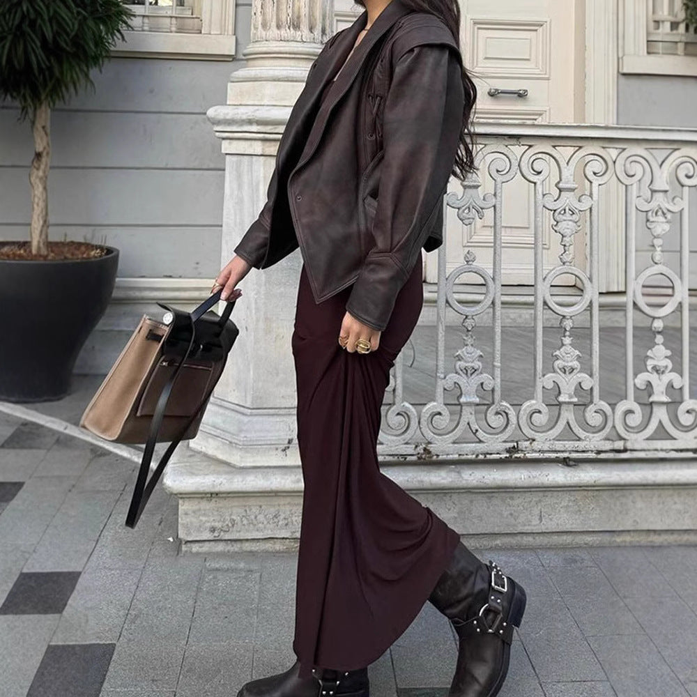 Damen Designer blazer mit Gürtel und dekorativen Schnüroptiken Heidi-Mode