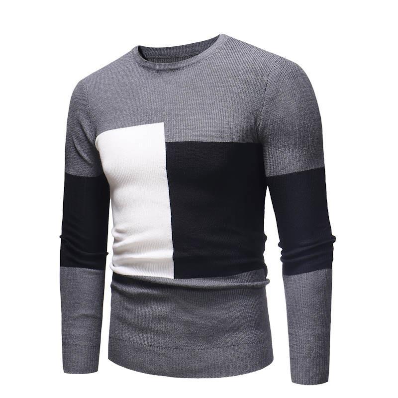 Herren Designer Pullover mit modernem Blockmuster Heidi-Mode