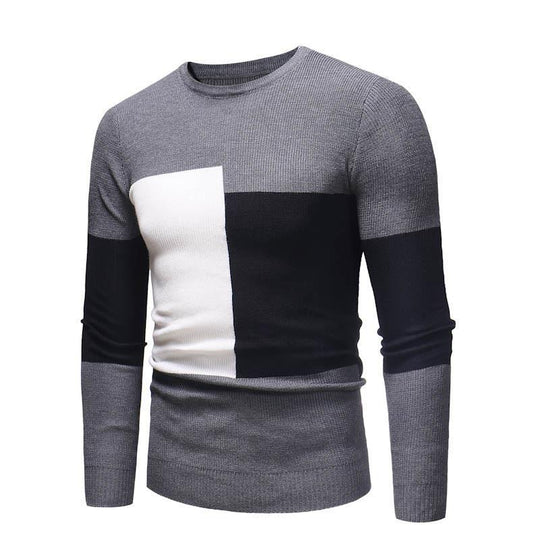 Herren Designer Pullover mit modernem Blockmuster Heidi-Mode