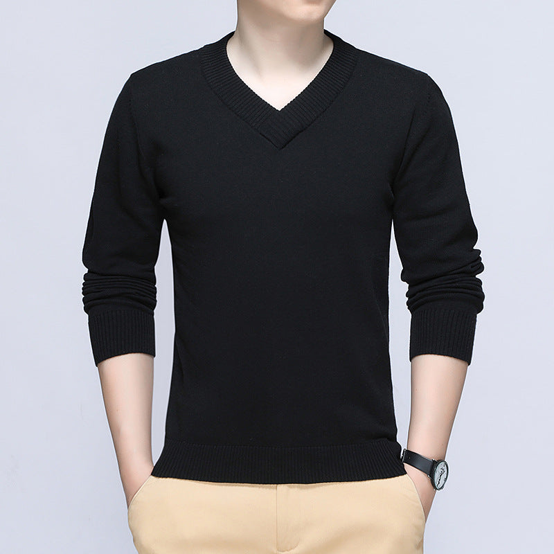Herren eleganter Pullover mit V-Ausschnitt und feiner Strickstruktur Heidi-Mode