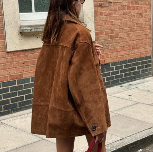 Damen Wilde Velourjacke im lässigen Chic Heidi-Mode