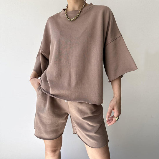 Damen Bequemes Loungewear-Set aus hochwertigem Sweatstoff mit lockerem Schnitt Heidi-Mode