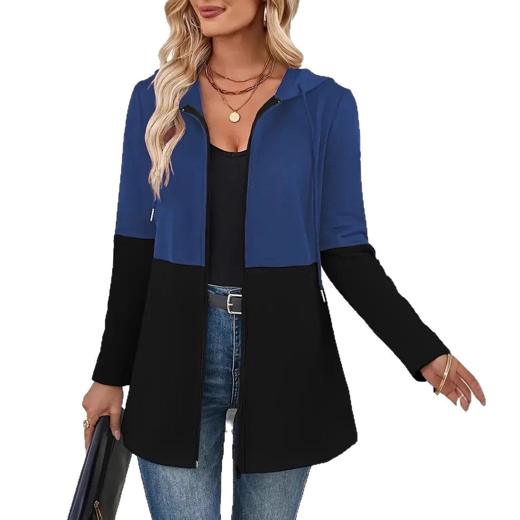 Damen Kapuzenjacke mit modischem Farbblockdesign und praktischen Taschen Heidi-Mode