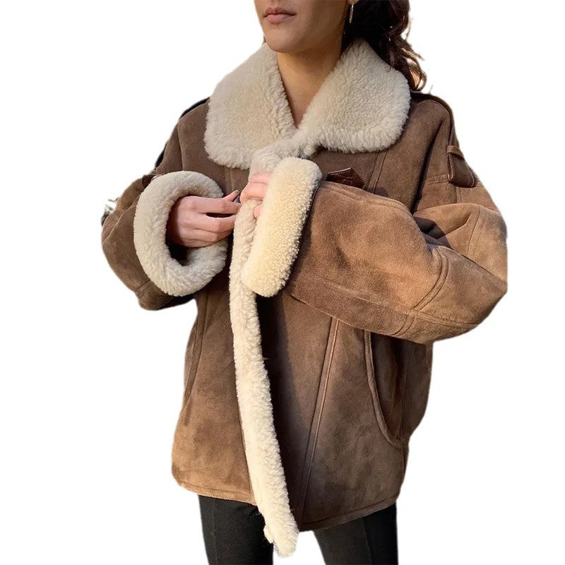 Damen Warme Lammfelljacke mit bequemem Schnitt Heidi-Mode