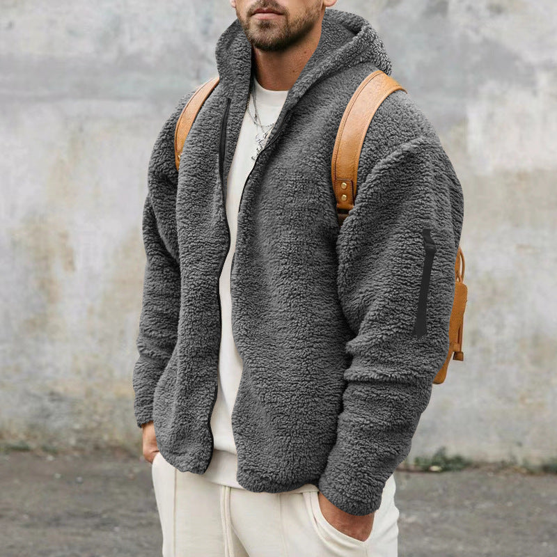 Herren Fleecejacke mit Kapuze Heidi-Mode