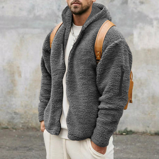 Herren Fleecejacke mit Kapuze Heidi-Mode