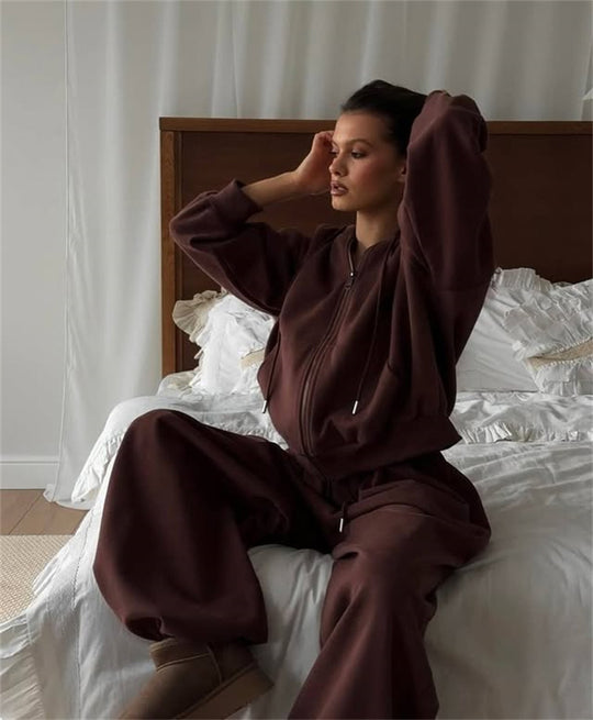 Damen Freizeitanzug mit lässigem Schnitt und hohem Bund Heidi-Mode