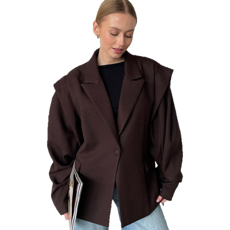 Damen eleganter Oversized-Blazer mit Gürteldetail Heidi-Mode