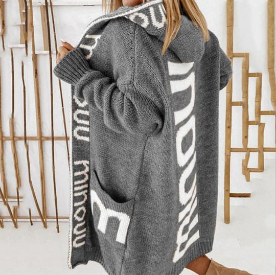 Damen gemütlicher Hooded Cardigan Heidi-Mode