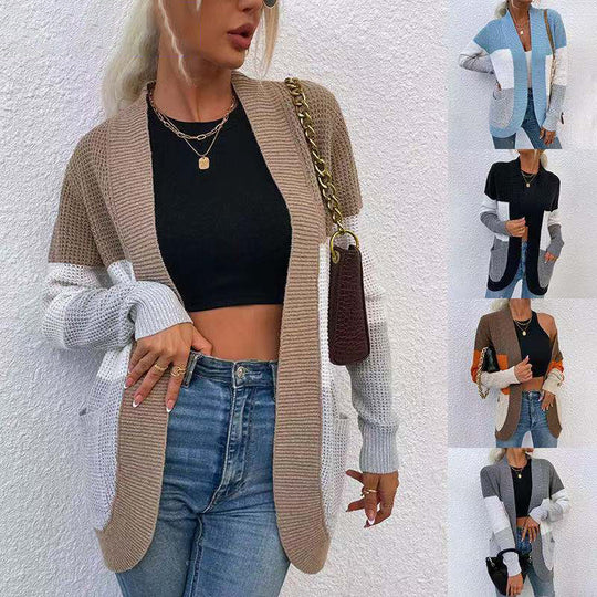 Damen Strickjacke mit modernen Farbkombinationen Heidi-Mode