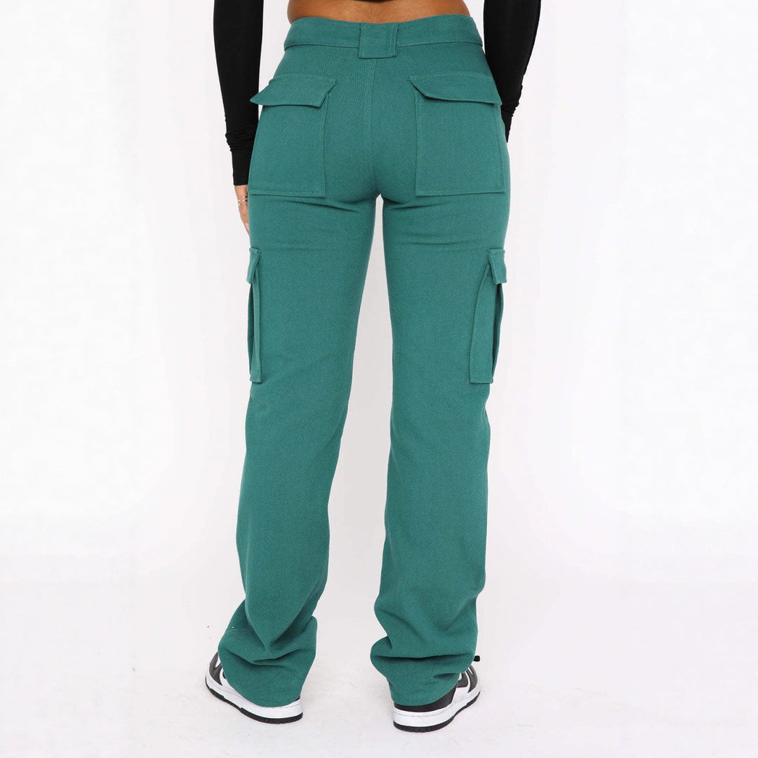 Damen Cargo-Style Hose mit hohen Taschen und entspannter Passform Heidi-Mode