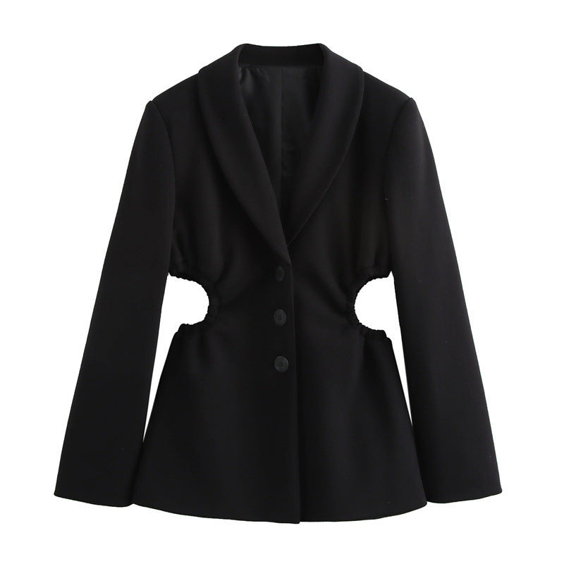 Damen modische Blazerjacke mit innovativen Cut-Outs Heidi-Mode