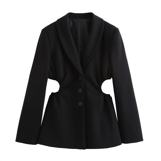 Damen modische Blazerjacke mit innovativen Cut-Outs Heidi-Mode
