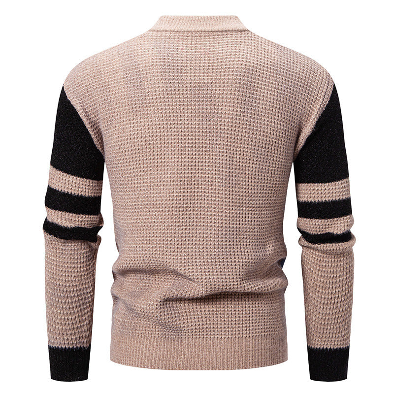 Herren modischer Pullover mit strukturiertem Farbblockdesign Heidi-Mode