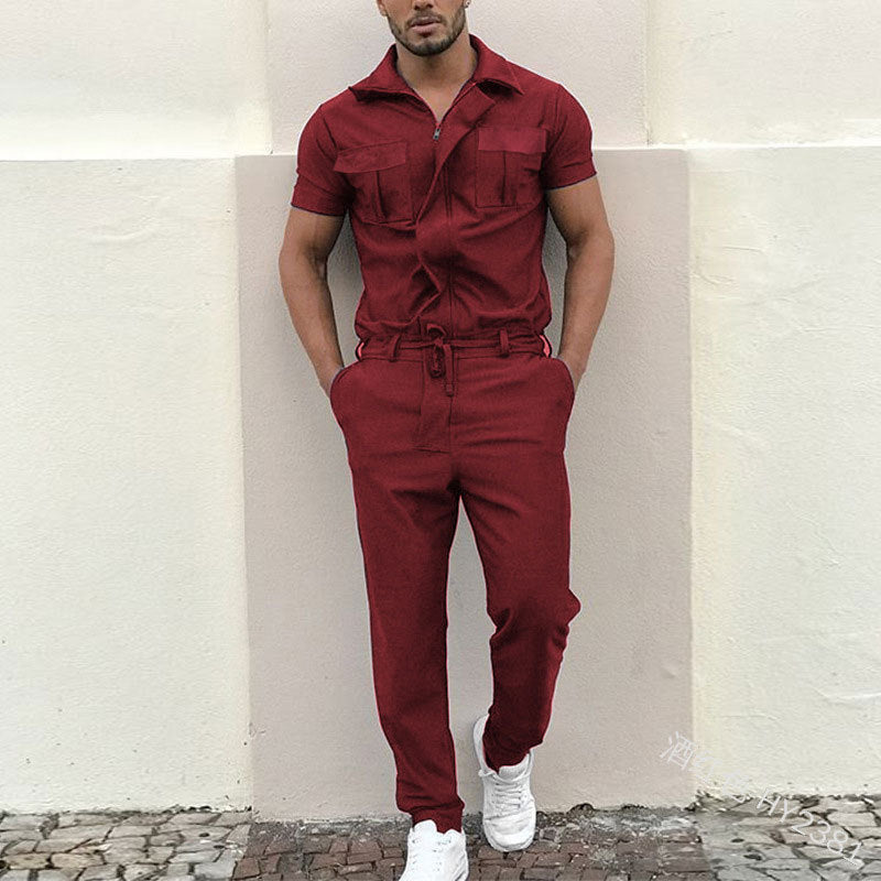 Damen Overall mit praktischen Taschen und elastischem Bund Heidi-Mode