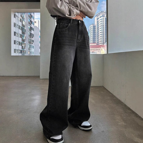 Damen Weite Jeanshose im modernem Schnitt mit elegantem Design Heidi-Mode