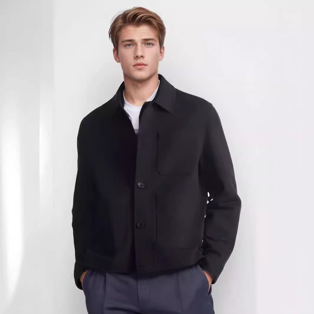 Herren moderne Utility-Jacke mit praktischen Taschen und hohem Kragen Heidi-Mode