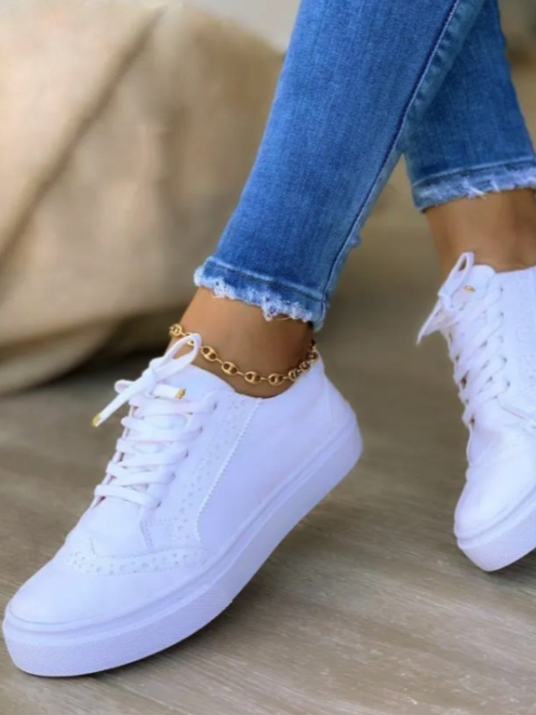 Damen Sneaker mit modischem Textilobermaterial und dämpfender Sohle Heidi-Mode