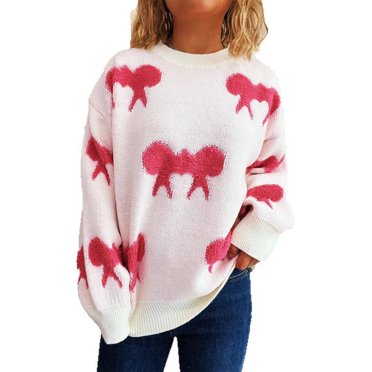 Damen Pullover mit verspieltem Motiv und lässigem Schnitt Heidi-Mode