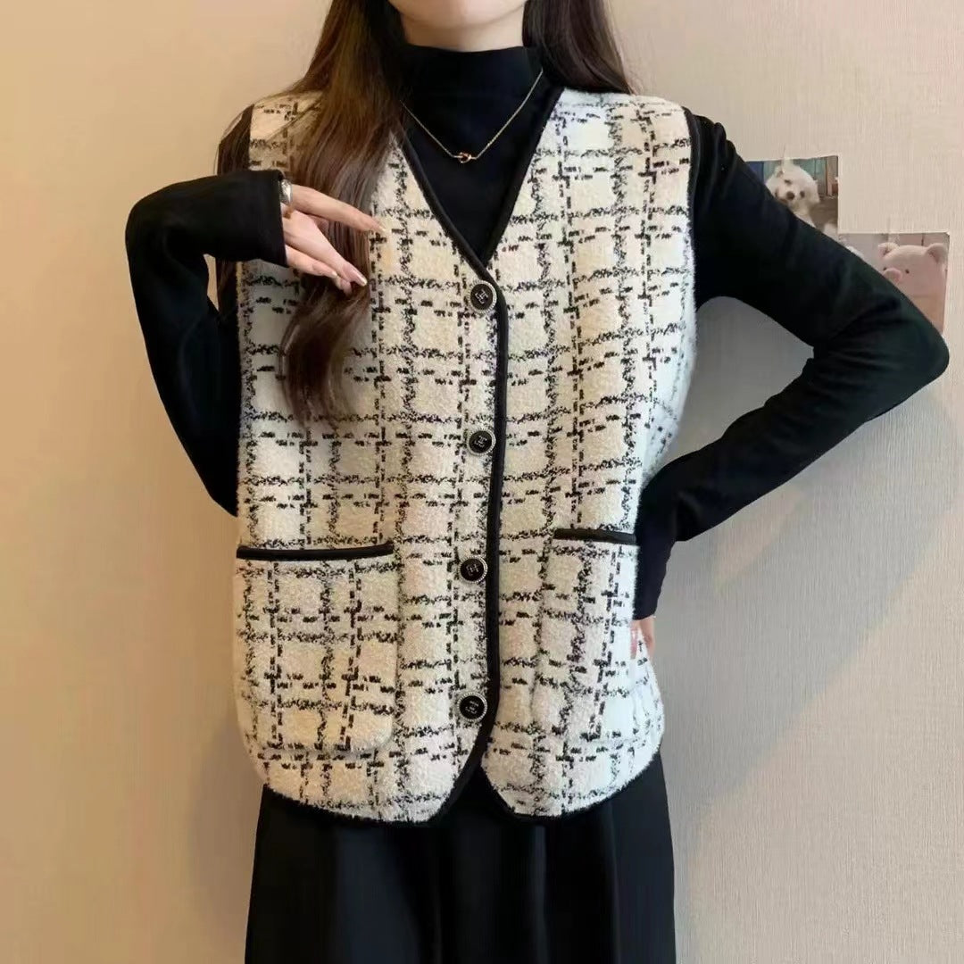 Damen modische Weste mit kontrastierenden Taschen Heidi-Mode