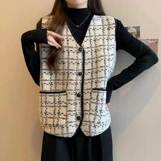 Damen modische Weste mit kontrastierenden Taschen Heidi-Mode