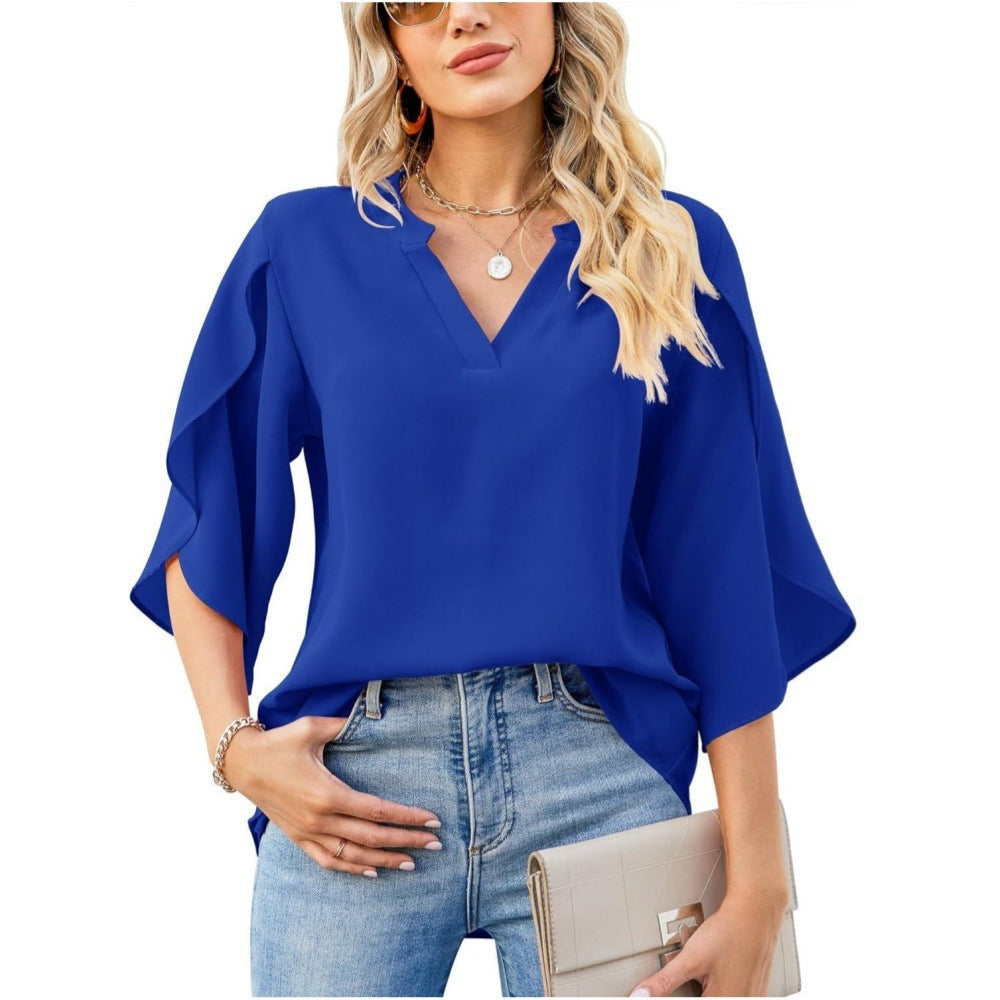 Heidi-Mode | Elegante V-Ausschnitt Bluse