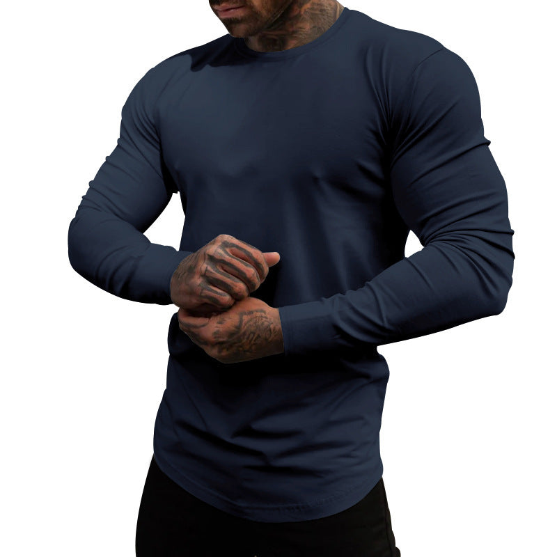 Herren Langarmshirt aus weichem, elastischem Baumwollmix mit Rundhalsausschnitt Heidi-Mode