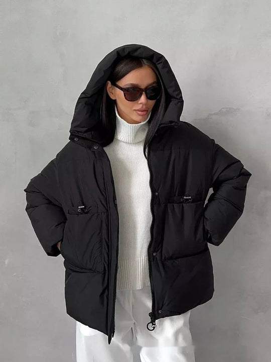 Damen Sportliche Winterjacke mit hohem Kragen und praktischen Taschen Heidi-Mode