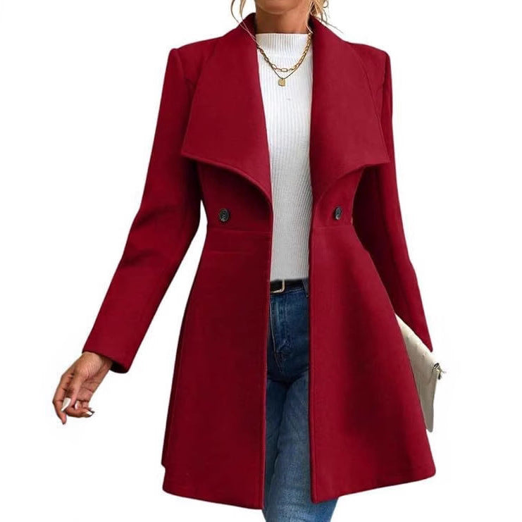 Damen schicke Übergangsjacke mit weitem Kragen Heidi-Mode