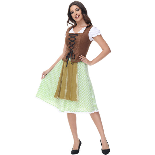 Damen Trachtenkleid mit detailverliebtem Oberteil und romantischen Rüschen Heidi