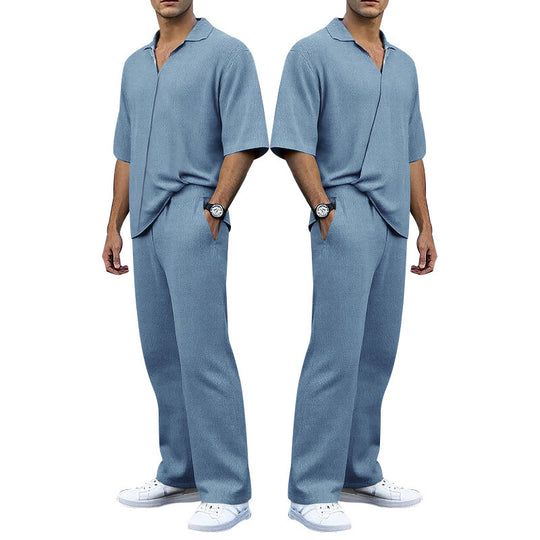 Herren elegantes Freizeit-Outfit aus weichem Strickmaterial mit lässigem Schnitt Heidi-Mode