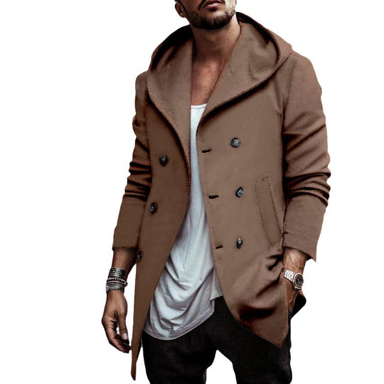 Herren eleganter Mantel mit Kapuze Heidi-Mode
