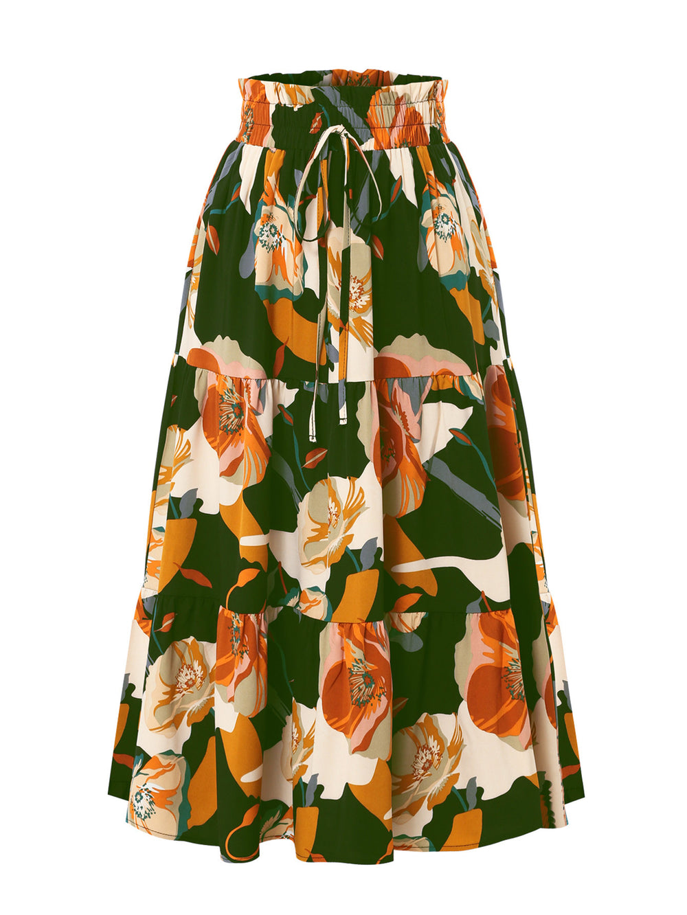 Damen Midirock mit floralem Design Heidi-Mode
