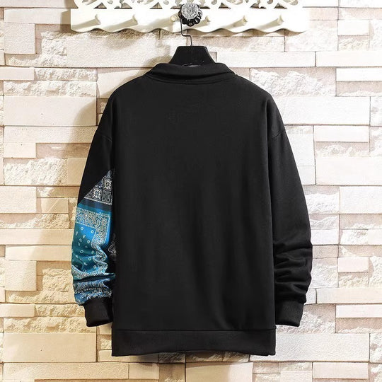 Herren stylisches Polo-Pullover mit Paisley-Design und klassischem Kragen Heidi-Mode