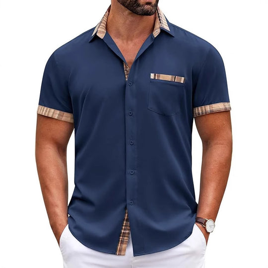 Herren Kurzarmhemd mit klassischem Karomuster und modernem Schnitt Heidi-Mode