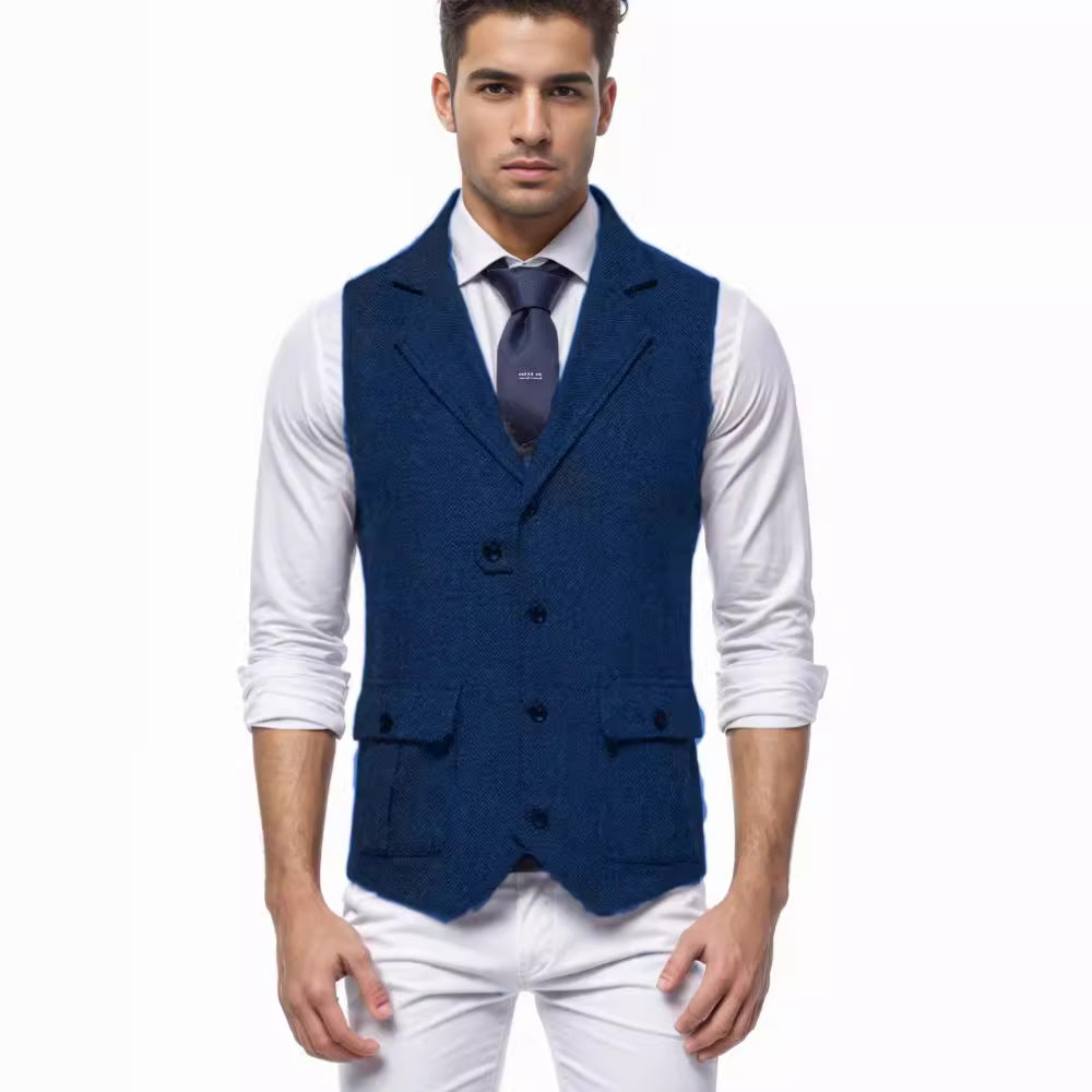 Herren elegante Weste im Hahnentrittmuster Heidi-Mode